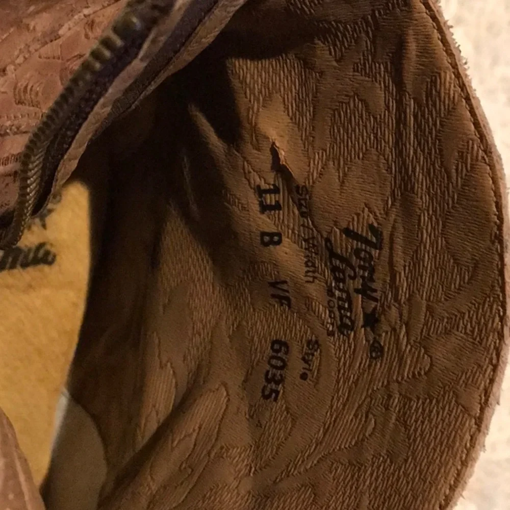 Handmade Tony Lama all leather boots.  Gently worn. Great versatile Taupe Brown